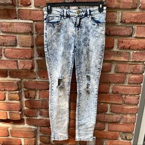 Refuge 80s Acid Washed Distressed Skinny Jeans 6